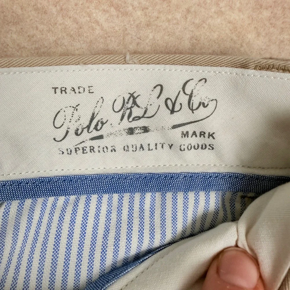Polo Ralph Lauren Chino Pants 34/29 Classic Fit Khaki Tan Cotton Twill 89-Sd1